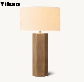 কেনা সলিড ব্রাস বেস LED বেডসাইড টেবিল ল্যাম্প জন্য বেডরুম ডিমার স্যুইচ অন সকেট অনলাইন উত্পাদন