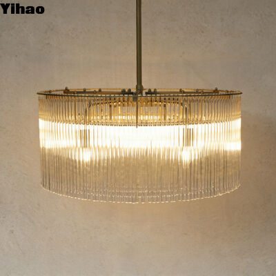 কেনা উচ্চ সিলিং ডাইনিং রুমের জন্য ক্রিস্টাল গ্লাস এলইডি পেন্ডেন্ট লাইট সহ চার স্তর প্রাচীন ব্রাস চ্যান্ডেলিয়ার অনলাইন উত্পাদন