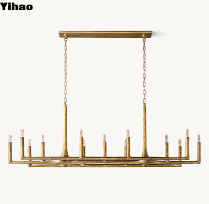 72'Vintage Farmhouse Chandelier With G9 Antique Brass Lantern Hanging Light (জি৯ অ্যান্টিক ব্রাস লণ্ঠন ঝুলন্ত আলো সহ ৭২' ভিন্টেজ ফার্মহাউস চ্যান্ডেলিয়ার)