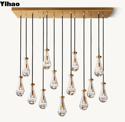8'-12' H Raindrop Rectangular Chandelier Ceiling Lights 54'